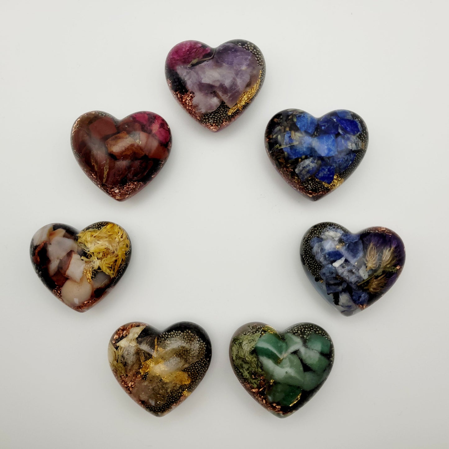 Orgonique Chakra-Herzen, 7er Set