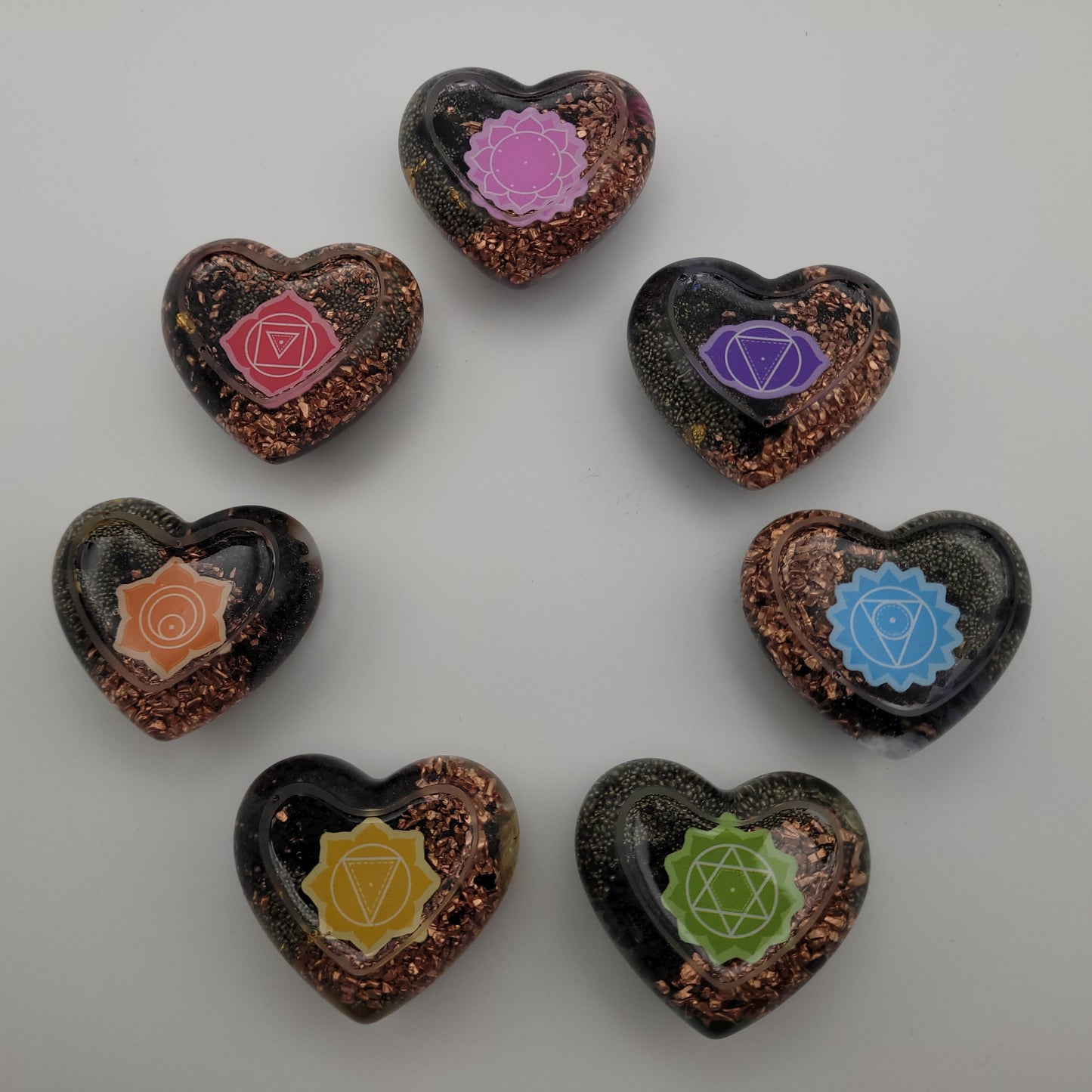 Orgonique Chakra-Herzen, 7er Set