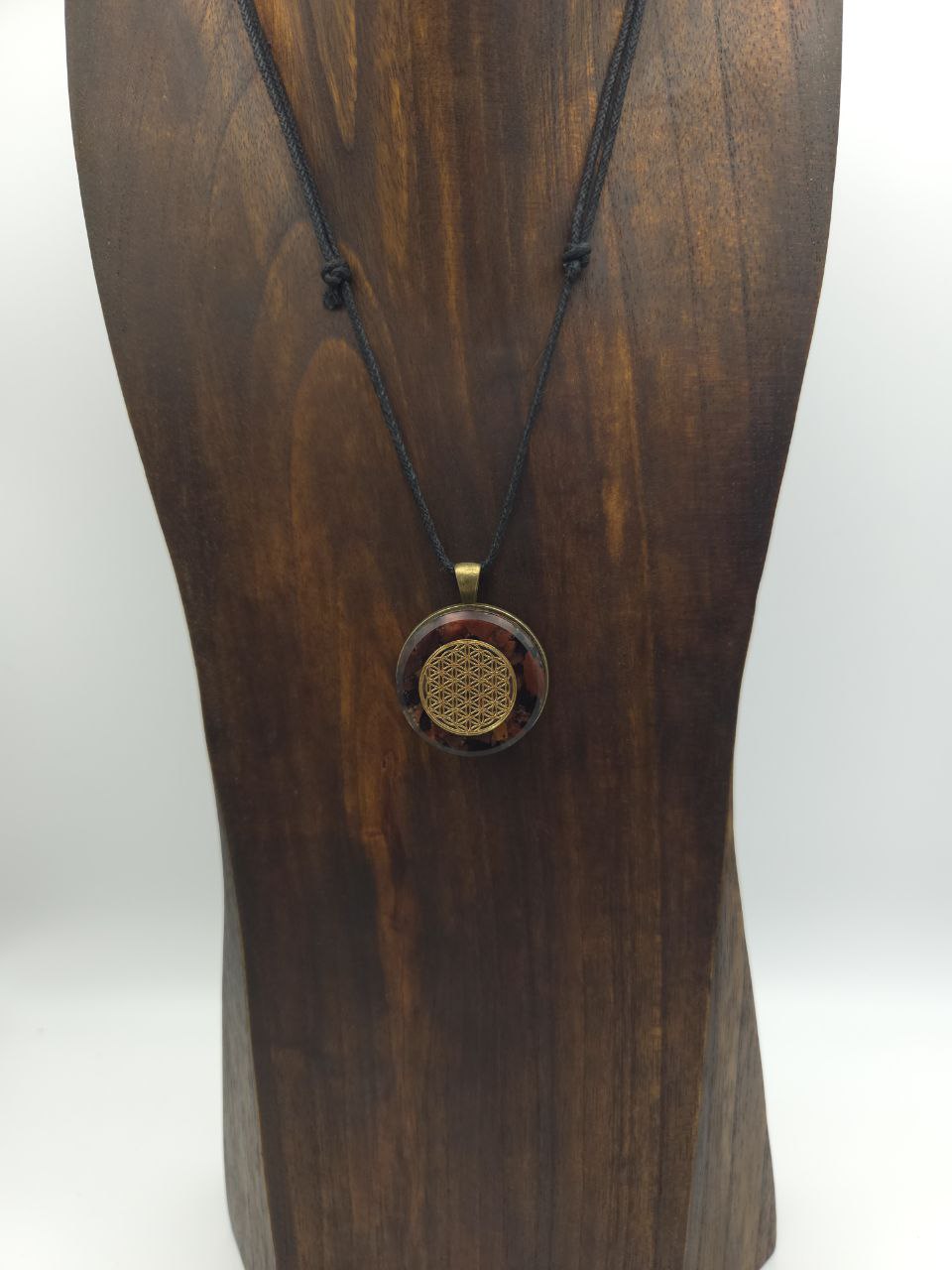 Orgonique Schutz-Amulett, Tigerauge, Blume des Lebens