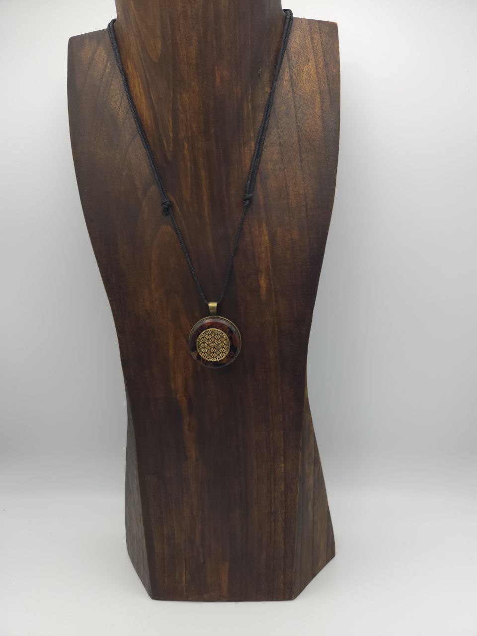 Orgonique Schutz-Amulett, Tigerauge, Blume des Lebens