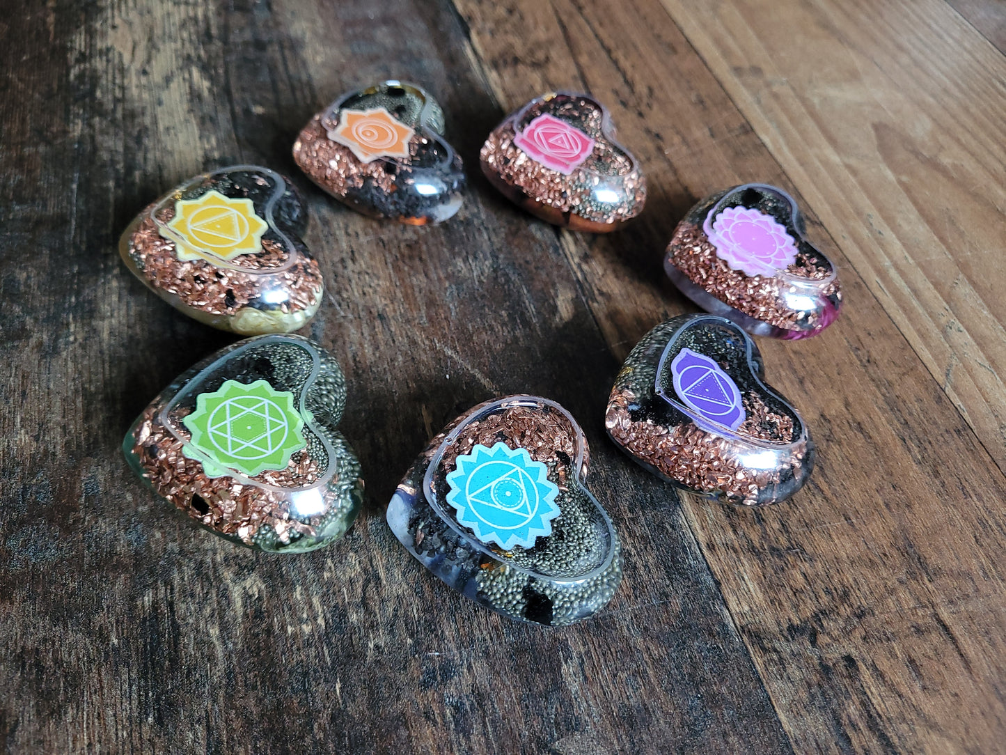 Orgonique Chakra-Herzen, 7er Set